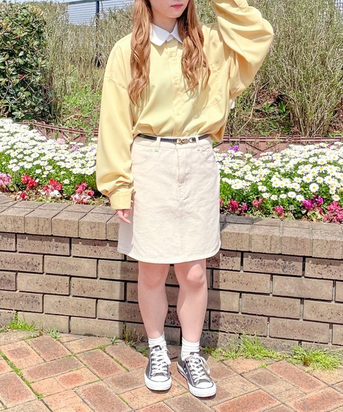 PairPair（ペアペア）の「クレリックシャツ(ユニセックス)（シャツ/ブラウス・メンズ・ライトブルー/オフホワイト/イエロー・MEDIUM/LARGE）」の9枚目の写真