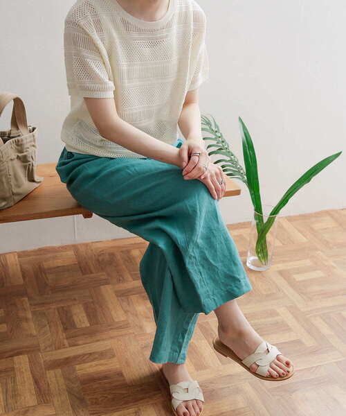 URBAN RESEARCH DOORS（アーバンリサーチドアーズ）の「リネンイージーパンツ（その他パンツ・レディース・ブルー/ネイビー/ナチュラル/ブラウン系その他・MEDIUM/SMALL）」の6枚目の写真