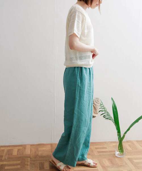 URBAN RESEARCH DOORS（アーバンリサーチドアーズ）の「リネンイージーパンツ（その他パンツ・レディース・ブルー/ネイビー/ナチュラル/ブラウン系その他・MEDIUM/SMALL）」の10枚目の写真