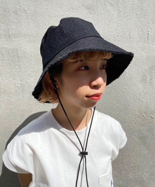 CIAOPANIC（チャオパニック）の「取り外し可能なドローコード付き！リネンライクバケットハット（ハット・レディース・ベージュ/ブラウン/ブラック・FREE）」の2枚目の写真