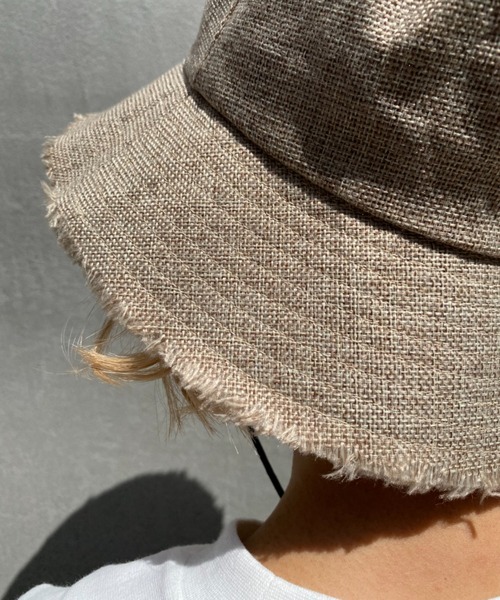 CIAOPANIC（チャオパニック）の「取り外し可能なドローコード付き！リネンライクバケットハット（ハット・レディース・ベージュ/ブラウン/ブラック・FREE）」の7枚目の写真