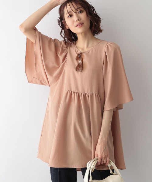 GLOBAL WORK（グローバルワーク）の「お手入れらくらくチュニック/266994（シャツ/ブラウス・レディース・グレイッシュベージュ/カーキ/オレンジ/スミクロ/イエロー系その他・FREE）」の15枚目の写真