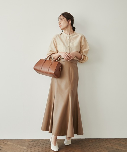 anuans(アニュアンス)の「エコレザーマーメイドスカート(スカート・レディース・ベージュ/ブラウン・MEDIUM)」の3枚目の写真