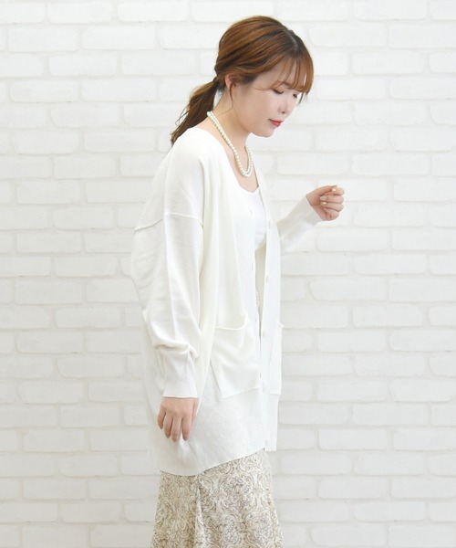 sango（sango）の「ポケット付きカーディガン（カーディガン/ボレロ・レディース・ブラウン/オフホワイト/エメラルド・FREE）」の5枚目の写真