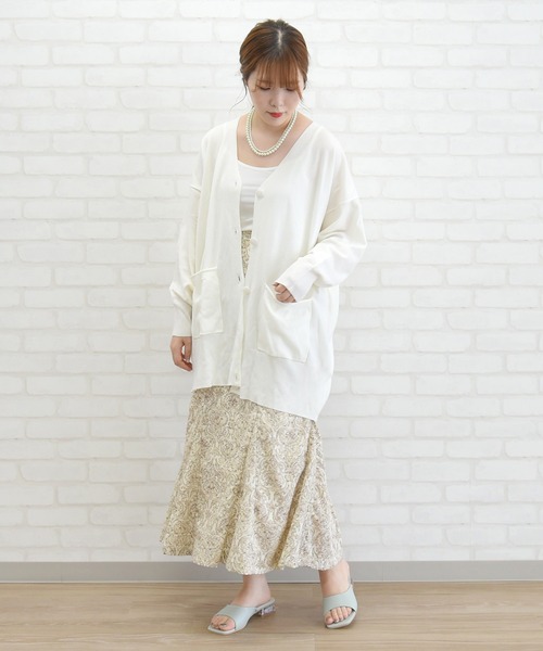 sango（sango）の「ポケット付きカーディガン（カーディガン/ボレロ・レディース・ブラウン/オフホワイト/エメラルド・FREE）」の6枚目の写真