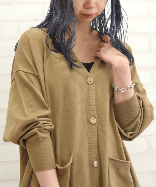 sango（sango）の「ポケット付きカーディガン（カーディガン/ボレロ・レディース・ブラウン/オフホワイト/エメラルド・FREE）」の9枚目の写真