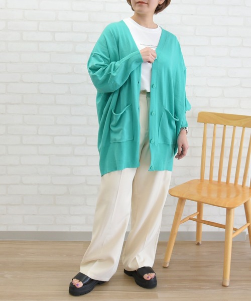 sango（sango）の「ポケット付きカーディガン（カーディガン/ボレロ・レディース・ブラウン/オフホワイト/エメラルド・FREE）」の19枚目の写真