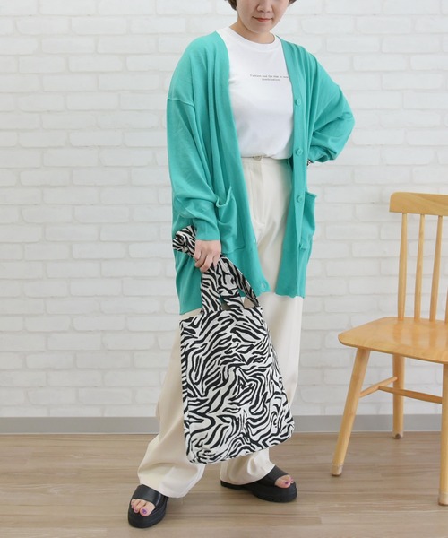 sango（sango）の「ポケット付きカーディガン（カーディガン/ボレロ・レディース・ブラウン/オフホワイト/エメラルド・FREE）」の20枚目の写真