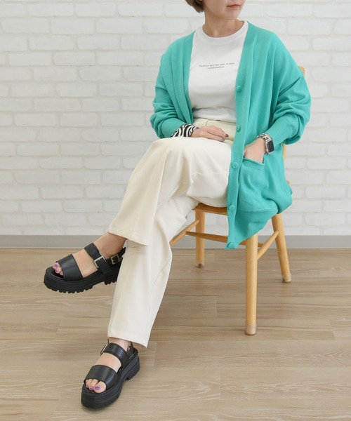 sango（sango）の「ポケット付きカーディガン（カーディガン/ボレロ・レディース・ブラウン/オフホワイト/エメラルド・FREE）」の18枚目の写真