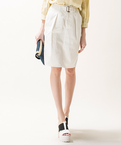 mystic（ミスティック）の「デコベルトタイトスカート（デニムスカート・レディース・ネイビー/ブルー/ホワイト・ﾌﾘ-）」の2枚目の写真