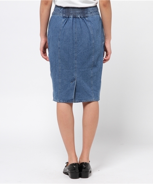 mystic（ミスティック）の「デコベルトタイトスカート（デニムスカート・レディース・ネイビー/ブルー/ホワイト・ﾌﾘ-）」の7枚目の写真