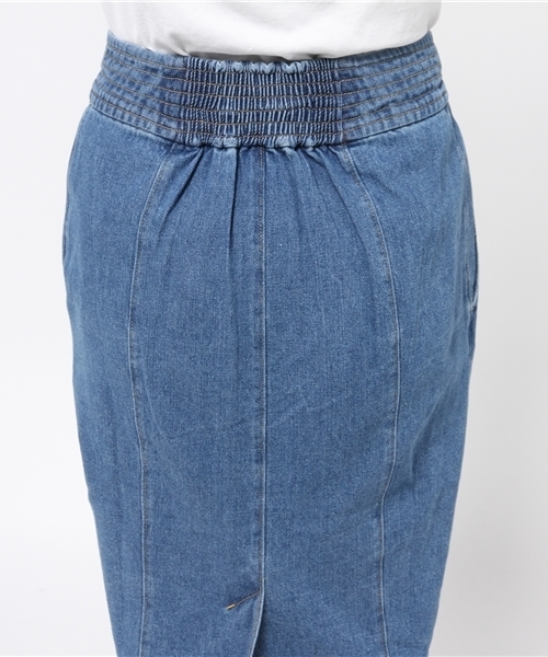 mystic（ミスティック）の「デコベルトタイトスカート（デニムスカート・レディース・ネイビー/ブルー/ホワイト・ﾌﾘ-）」の9枚目の写真