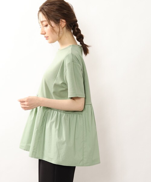 DRESKIP(ドレスキップ)の「◆裾切り替えギャザープルオーバー(Tシャツ/カットソー・レディース・ライトグリーン/ブラック/オフホワイト/カーキ・02/03/04)」の9枚目の写真