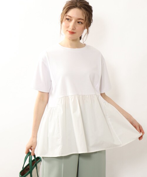 DRESKIP(ドレスキップ)の「◆裾切り替えギャザープルオーバー(Tシャツ/カットソー・レディース・ライトグリーン/ブラック/オフホワイト/カーキ・02/03/04)」の5枚目の写真