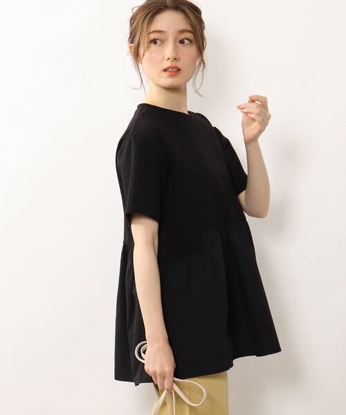 DRESKIP(ドレスキップ)の「◆裾切り替えギャザープルオーバー(Tシャツ/カットソー・レディース・ライトグリーン/ブラック/オフホワイト/カーキ・02/03/04)」の6枚目の写真