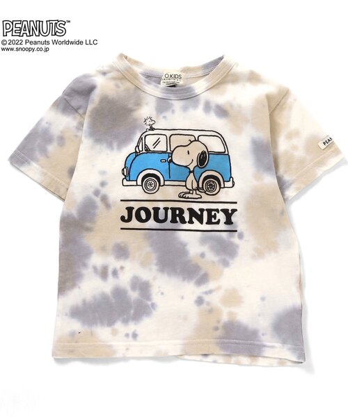 PEANUTS（ピーナッツ）の「PEANUTS タイダイTシャツ（Tシャツ/カットソー・キッズ・パープル/ブルー/ベージュ/ライム・110/120/130/90/80/95/100/140）」の2枚目の写真
