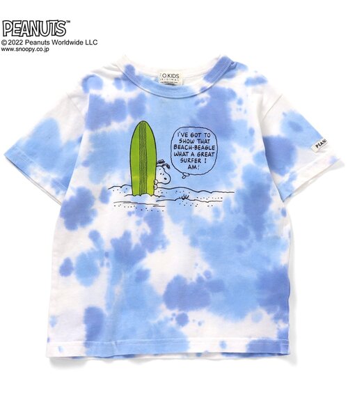 PEANUTS（ピーナッツ）の「PEANUTS タイダイTシャツ（Tシャツ/カットソー・キッズ・パープル/ブルー/ベージュ/ライム・110/120/130/90/80/95/100/140）」の3枚目の写真