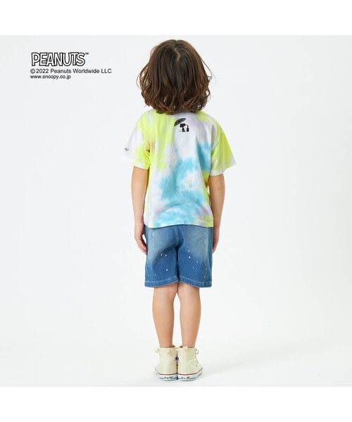 PEANUTS（ピーナッツ）の「PEANUTS タイダイTシャツ（Tシャツ/カットソー・キッズ・パープル/ブルー/ベージュ/ライム・110/120/130/90/80/95/100/140）」の6枚目の写真