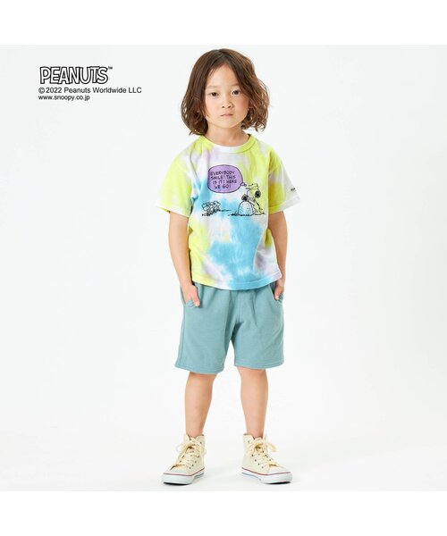 PEANUTS（ピーナッツ）の「PEANUTS タイダイTシャツ（Tシャツ/カットソー・キッズ・パープル/ブルー/ベージュ/ライム・110/120/130/90/80/95/100/140）」の7枚目の写真