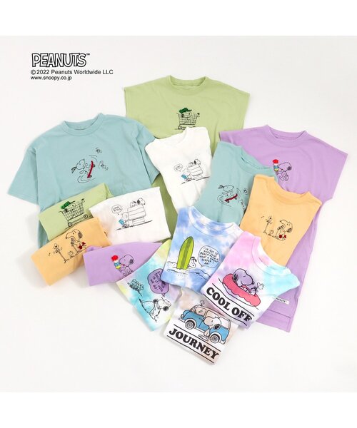 PEANUTS（ピーナッツ）の「PEANUTS タイダイTシャツ（Tシャツ/カットソー・キッズ・パープル/ブルー/ベージュ/ライム・110/120/130/90/80/95/100/140）」の11枚目の写真