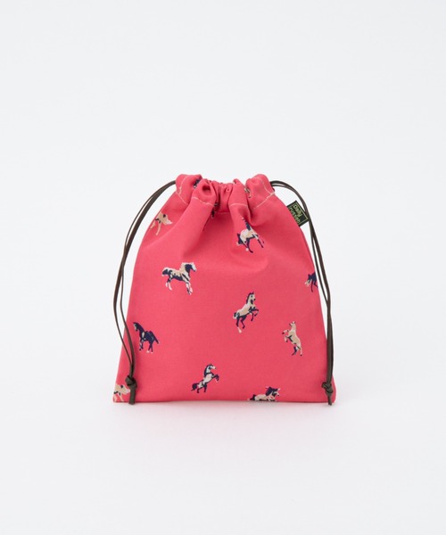 Daily russet(デイリー ラシット)の「WOODLANDER / 巾着ポーチ(S)(ポーチ・レディース・ピンク/ネイビー/ベージュ/グリーン/グレー・FREE)」の5枚目の写真