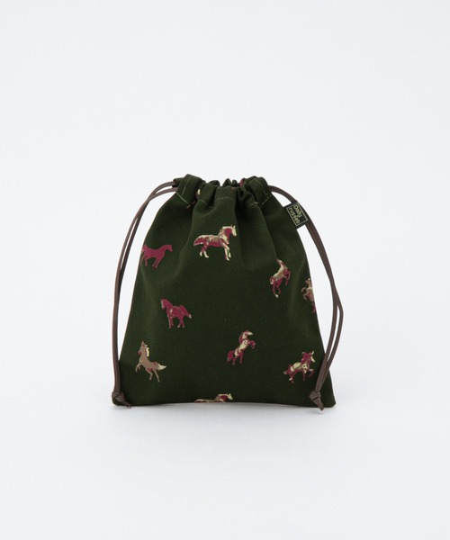 Daily russet(デイリー ラシット)の「WOODLANDER / 巾着ポーチ(S)(ポーチ・レディース・ピンク/ネイビー/ベージュ/グリーン/グレー・FREE)」の3枚目の写真