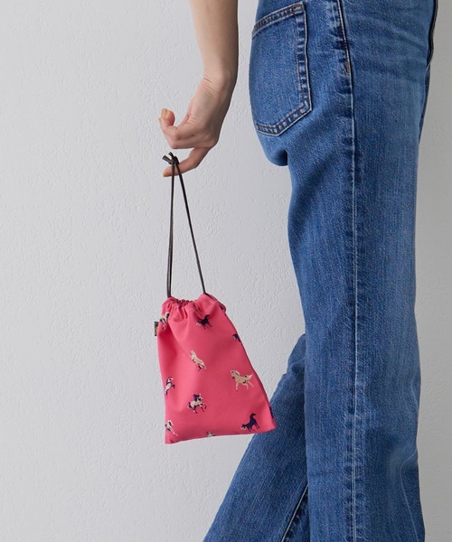 Daily russet(デイリー ラシット)の「WOODLANDER / 巾着ポーチ(S)(ポーチ・レディース・ピンク/ネイビー/ベージュ/グリーン/グレー・FREE)」の11枚目の写真