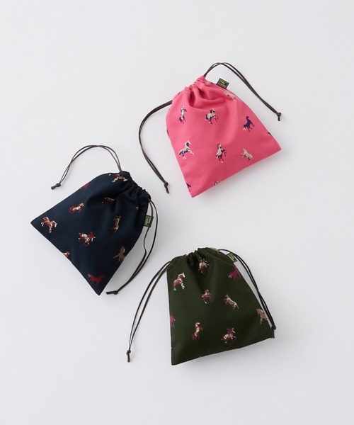 Daily russet(デイリー ラシット)の「WOODLANDER / 巾着ポーチ(S)(ポーチ・レディース・ピンク/ネイビー/ベージュ/グリーン/グレー・FREE)」の7枚目の写真