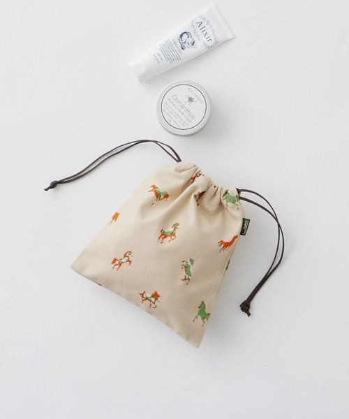 Daily russet(デイリー ラシット)の「WOODLANDER / 巾着ポーチ(S)(ポーチ・レディース・ピンク/ネイビー/ベージュ/グリーン/グレー・FREE)」の17枚目の写真