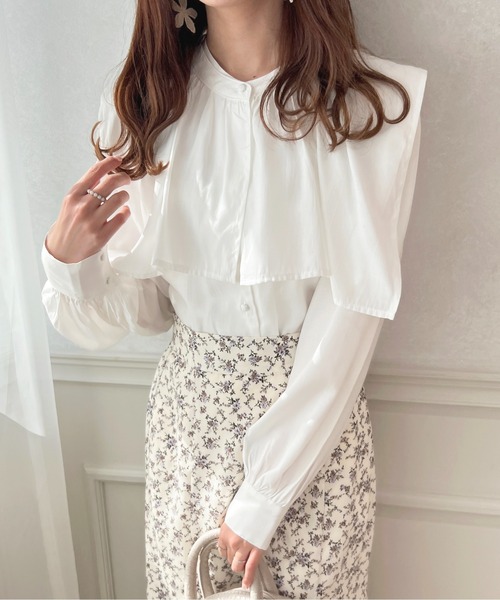 apres jour(アプレジュール)の「2WAYケープデザインブラウス【ZOZOTOWN限定アイテム】(シャツ/ブラウス・レディース・ピンクベージュ/ネイビー/サックスブルー/オフホワイト・フリー/X-LARGE)」の11枚目の写真