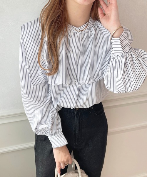 apres jour(アプレジュール)の「2WAYケープデザインブラウス【ZOZOTOWN限定アイテム】(シャツ/ブラウス・レディース・ピンクベージュ/ネイビー/サックスブルー/オフホワイト・フリー/X-LARGE)」の17枚目の写真