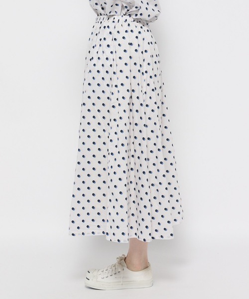 ichi（イチ）の「【ichi(イチ)】シャドードットスカート（スカート・レディース・ネイビー/ナチュラル・FREE）」の4枚目の写真