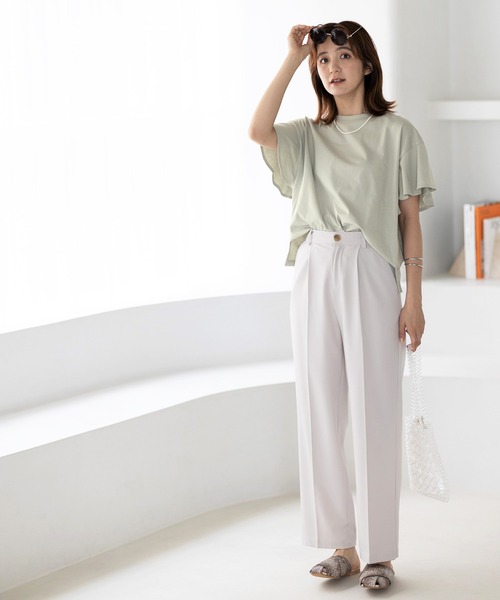 GeeRA(ジーラ)の「綿100%フレアー袖カットソー(Tシャツ/カットソー・レディース・ミント/オフホワイト/ブラック/モカ・XXX-LARGE/LARGE/X-LARGE/XX-LARGE/XXXX-LARGE/MEDIUM)」の20枚目の写真