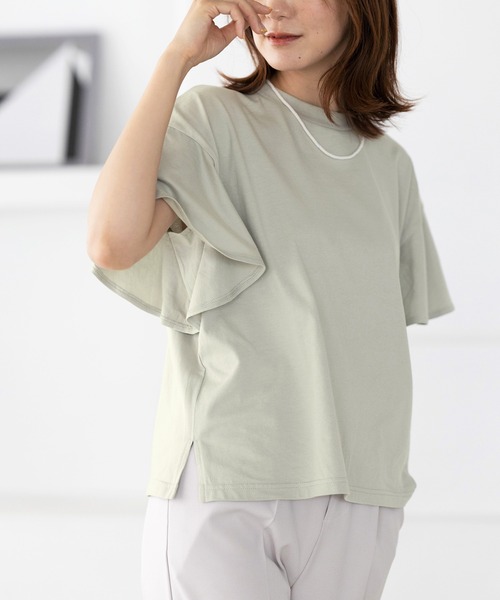 GeeRA(ジーラ)の「綿100%フレアー袖カットソー(Tシャツ/カットソー・レディース・ミント/オフホワイト/ブラック/モカ・XXX-LARGE/LARGE/X-LARGE/XX-LARGE/XXXX-LARGE/MEDIUM)」の19枚目の写真