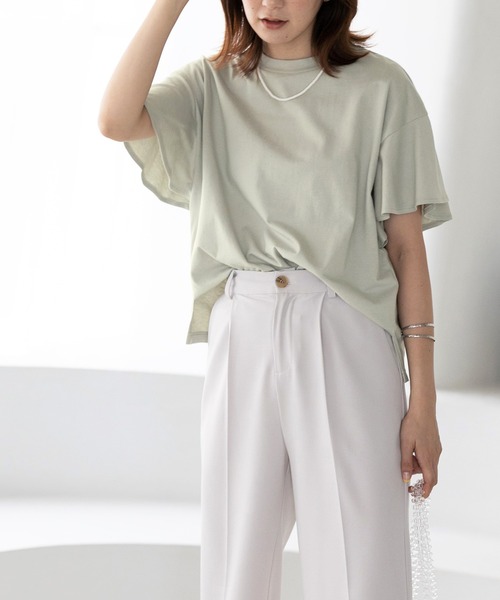 GeeRA(ジーラ)の「綿100%フレアー袖カットソー(Tシャツ/カットソー・レディース・ミント/オフホワイト/ブラック/モカ・XXX-LARGE/LARGE/X-LARGE/XX-LARGE/XXXX-LARGE/MEDIUM)」の17枚目の写真