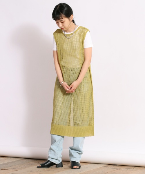 cepo(セポ)の「スカシアミジレワンピース 2WAY(ワンピース・レディース・ブラック/ベージュ/ライム・M)」の6枚目の写真