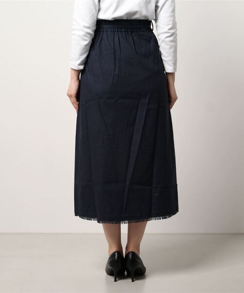 flower(フラワー)の「フューリーフリンジスカート(スカート・レディース・ネイビー/ベージュ・FREE)」の3枚目の写真