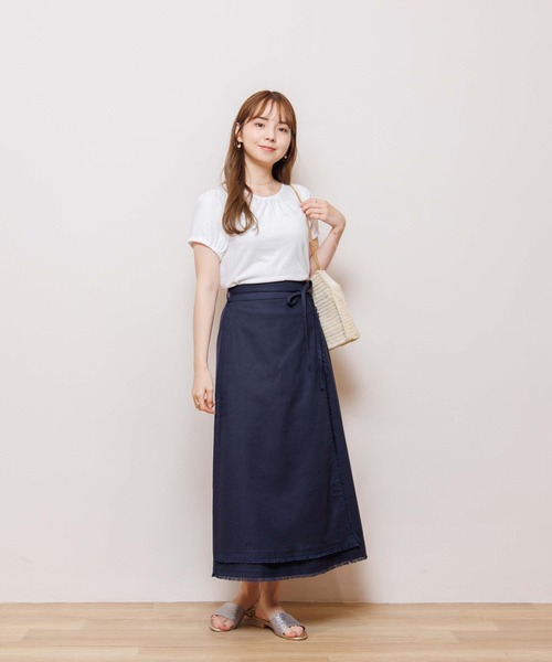 flower(フラワー)の「フューリーフリンジスカート(スカート・レディース・ネイビー/ベージュ・FREE)」の8枚目の写真