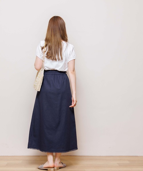 flower(フラワー)の「フューリーフリンジスカート(スカート・レディース・ネイビー/ベージュ・FREE)」の10枚目の写真