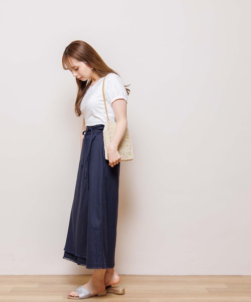 flower(フラワー)の「フューリーフリンジスカート(スカート・レディース・ネイビー/ベージュ・FREE)」の11枚目の写真