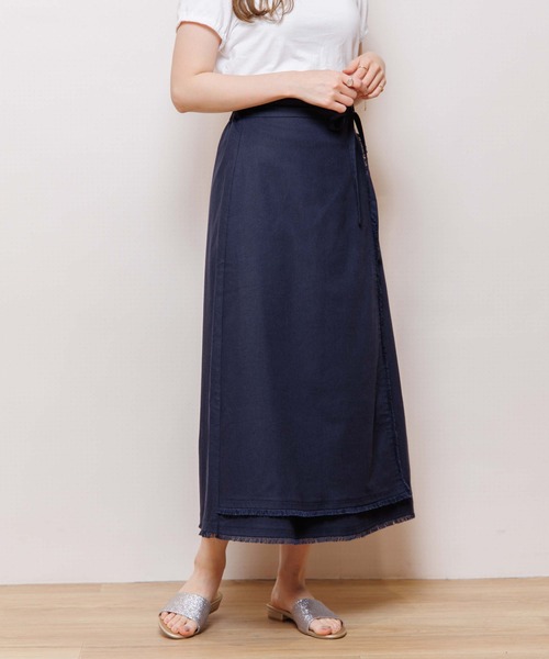 flower(フラワー)の「フューリーフリンジスカート(スカート・レディース・ネイビー/ベージュ・FREE)」の12枚目の写真