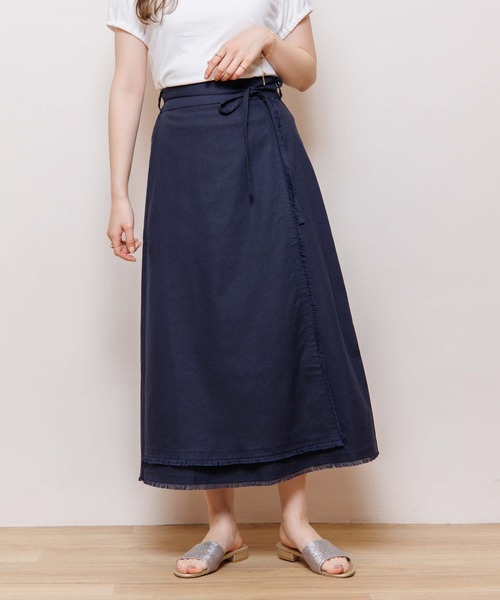 flower(フラワー)の「フューリーフリンジスカート(スカート・レディース・ネイビー/ベージュ・FREE)」の13枚目の写真