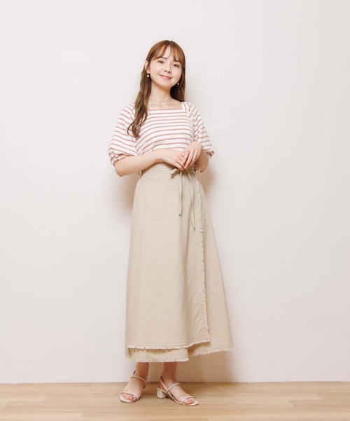 flower(フラワー)の「フューリーフリンジスカート(スカート・レディース・ネイビー/ベージュ・FREE)」の14枚目の写真