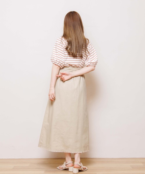 flower(フラワー)の「フューリーフリンジスカート(スカート・レディース・ネイビー/ベージュ・FREE)」の16枚目の写真