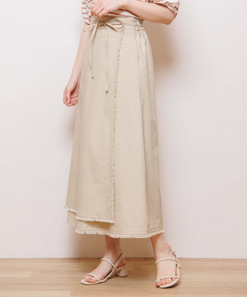 flower(フラワー)の「フューリーフリンジスカート(スカート・レディース・ネイビー/ベージュ・FREE)」の18枚目の写真