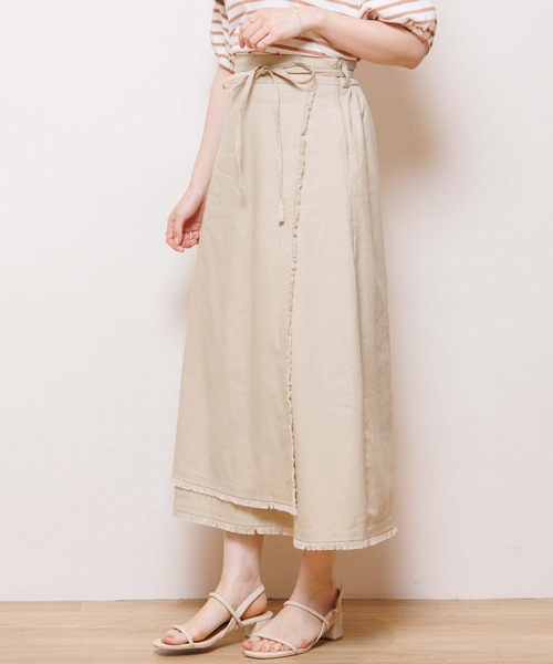 flower(フラワー)の「フューリーフリンジスカート(スカート・レディース・ネイビー/ベージュ・FREE)」の19枚目の写真