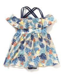 BREEZE | ボタニカル柄オフショルワンピース水着_UVカット(水着)