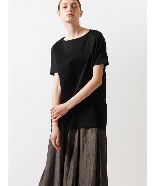 mizuiroind（ミズイロインド）の「mizuiro ind ボートネックコクーンプルオーバー（Tシャツ/カットソー・レディース・ネイビー/ブラック/ホワイト/チャコールグレー/グレー・FREE）」の10枚目の写真