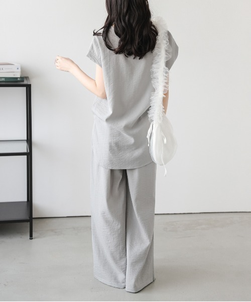 SUGAR BISKET(シュガービスケット)の「【接触冷感】リネン風セットアップ(セットアップ・レディース・ライトグレー/ブラック/ベージュ/ブラウン・M/L)」の12枚目の写真
