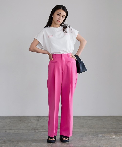 KOBE LETTUCE（コウベレタス）の「選べるデザイン フレンチ刺繍Tシャツ（Tシャツ/カットソー・レディース・オフホワイト/ベージュ/ネイビー/ホワイト系/ベージュ系/ネイビー系・FREE）」の8枚目の写真